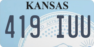KS license plate 419IUU