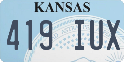 KS license plate 419IUX