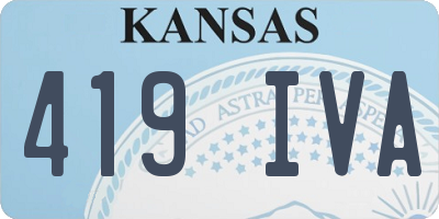 KS license plate 419IVA