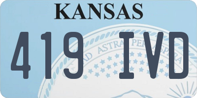 KS license plate 419IVD