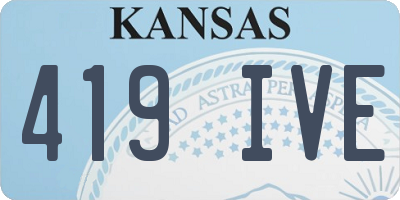 KS license plate 419IVE
