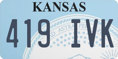 KS license plate 419IVK