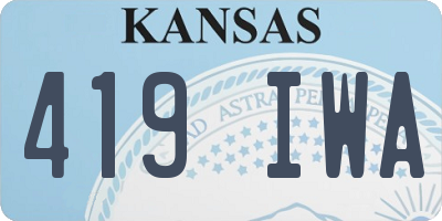 KS license plate 419IWA