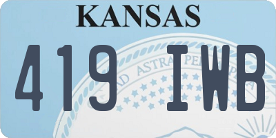 KS license plate 419IWB
