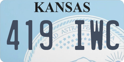 KS license plate 419IWC