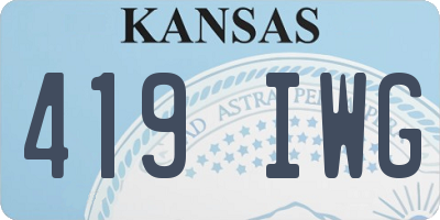 KS license plate 419IWG