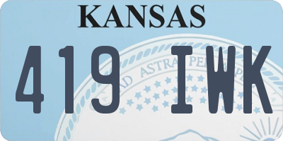 KS license plate 419IWK
