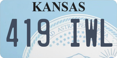 KS license plate 419IWL
