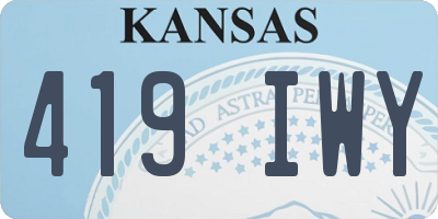 KS license plate 419IWY