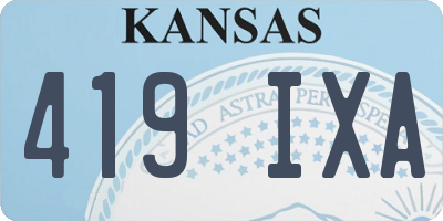 KS license plate 419IXA