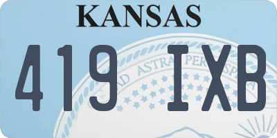 KS license plate 419IXB