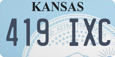 KS license plate 419IXC