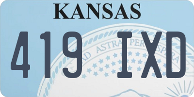 KS license plate 419IXD