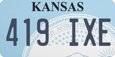 KS license plate 419IXE