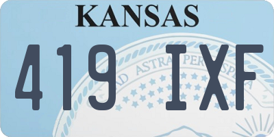 KS license plate 419IXF