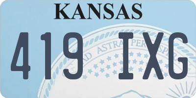 KS license plate 419IXG
