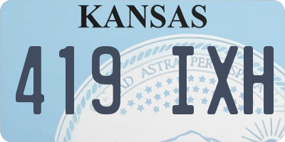 KS license plate 419IXH