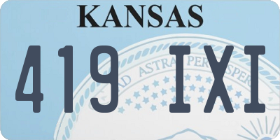 KS license plate 419IXI