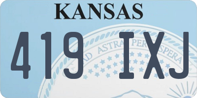 KS license plate 419IXJ