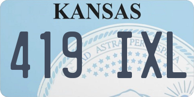 KS license plate 419IXL