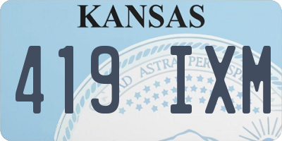 KS license plate 419IXM