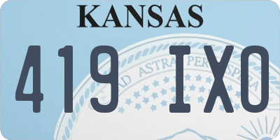 KS license plate 419IXO