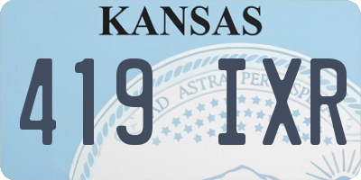 KS license plate 419IXR