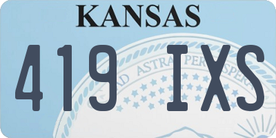 KS license plate 419IXS