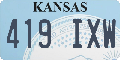 KS license plate 419IXW