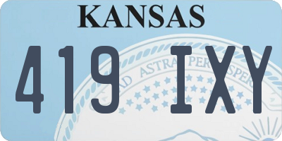 KS license plate 419IXY