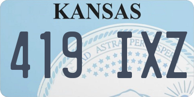 KS license plate 419IXZ