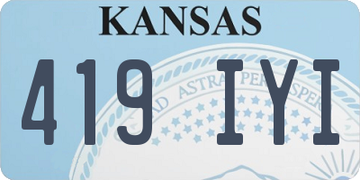 KS license plate 419IYI