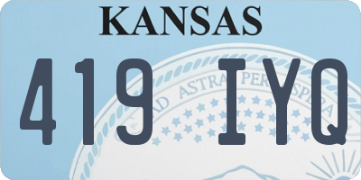 KS license plate 419IYQ
