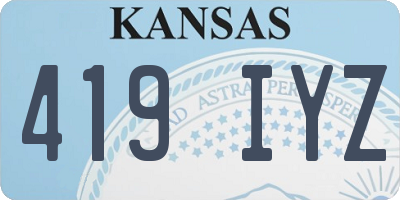 KS license plate 419IYZ