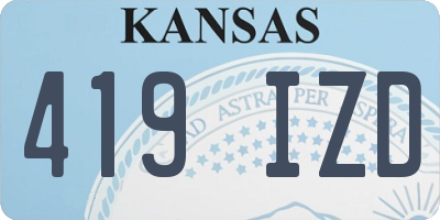 KS license plate 419IZD