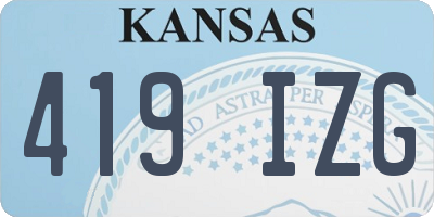 KS license plate 419IZG