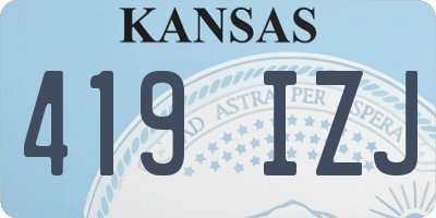 KS license plate 419IZJ