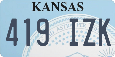 KS license plate 419IZK