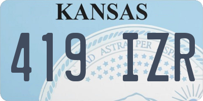 KS license plate 419IZR
