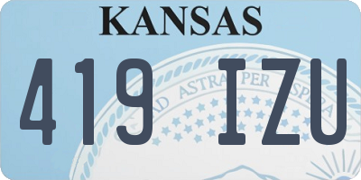 KS license plate 419IZU