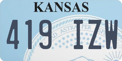 KS license plate 419IZW