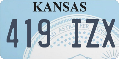 KS license plate 419IZX