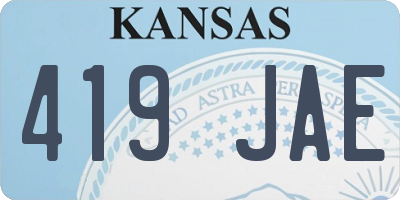 KS license plate 419JAE