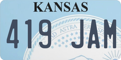 KS license plate 419JAM