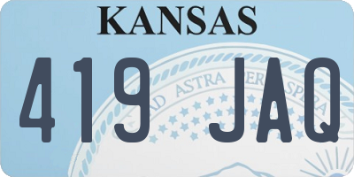 KS license plate 419JAQ