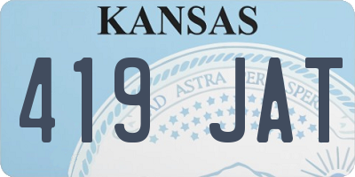 KS license plate 419JAT