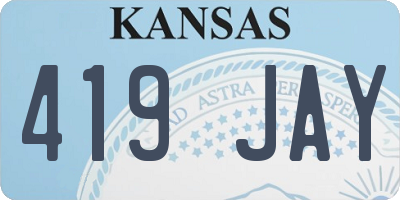 KS license plate 419JAY