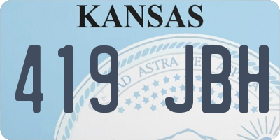 KS license plate 419JBH