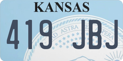 KS license plate 419JBJ