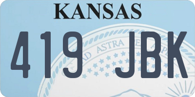 KS license plate 419JBK